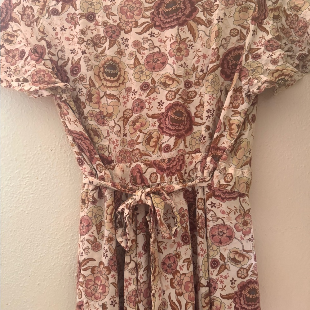 Zesica Women’s Floral V-Neck Maxi Wrap Dress sz. M - Picture 6 of 8